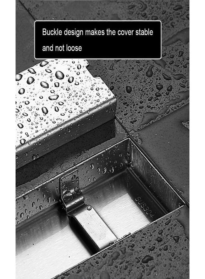RFV1 Vertical 12" x 4" Floor Drainer | 304 Stainless Steel Vertical Tile Insert Shower Water Drain Channel 12 inch Long/Waste Water Floor Drain | with Stainless Steel Trap and Side Hole | Pack of 1 - Image 4